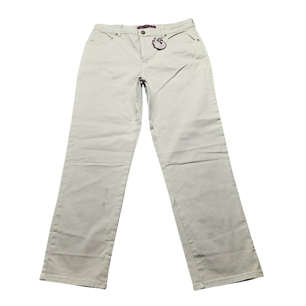 Gloria Vanderbilt Amanda Classic Fit Pants Womens 14 Short Beige Khaki Straight